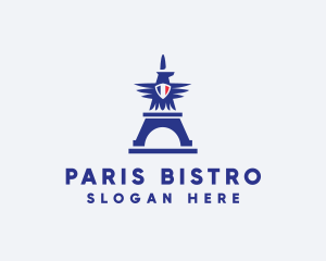 Paris Eiffel Tower Bird logo design