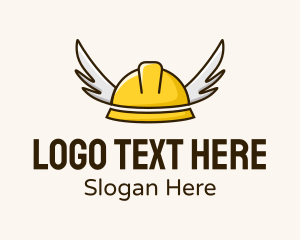 Safety Helmet - Safety Hat Wings logo design