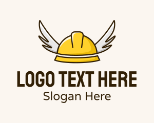 Warning Sign - Safety Hat Wings logo design