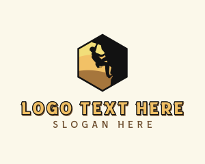 Mountain Biking - Mountain Rock Climbing logo design