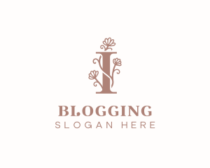 Floral Vines Letter I Logo