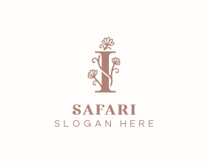 Floral Vines Letter I Logo