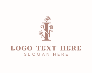 Classic - Floral Vines Letter I logo design