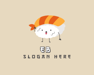 Food - Asian Sushi Cartoon logo design