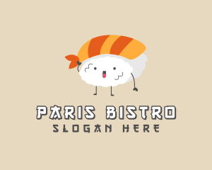 Asian Sushi Cartoon logo design