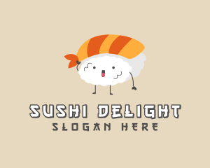 Asian Sushi Cartoon logo design