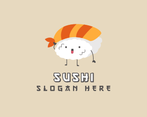 Asian Sushi Cartoon logo design