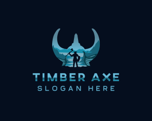 Viking Axe Warrior logo design