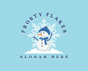 Christmas Winter Snowman logo design