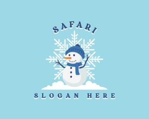 Sleigh - Christmas Winter Snowman logo design
