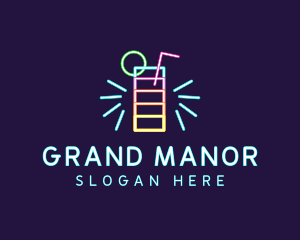 Neon Liquor Nightclub logo design