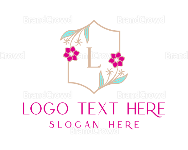 Floral Wedding Frame Logo