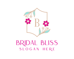 Bride - Floral Wedding Frame logo design