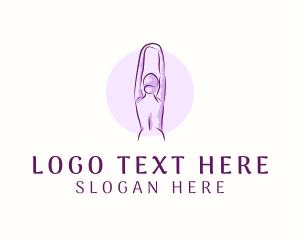 Pilates - Stretching Woman Fitness logo design