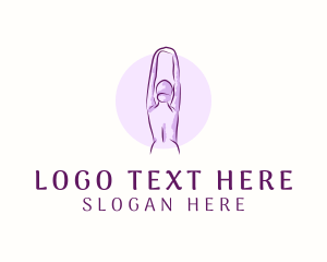 Stretching - Stretching Woman Fitness logo design