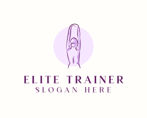 Stretching Woman Fitness logo design