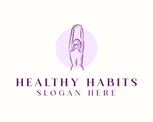 Stretching Woman Fitness logo design