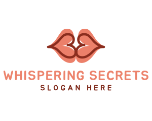 Intimate - Hearts Lips Kiss logo design