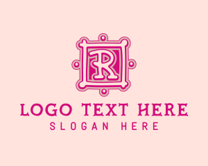 Typography - Doodle Frame Letter R logo design