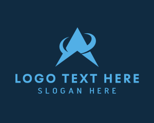 Location - Arrow Loop Letter A logo design