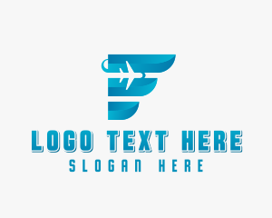 Freight - Aviation Plane Letter F logo design