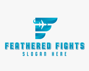 Aviation Plane Letter F logo design