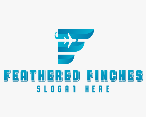 Aviation Plane Letter F logo design