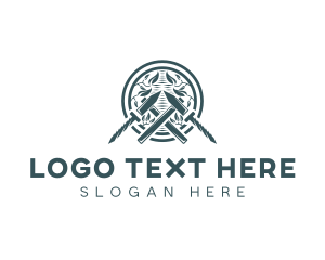 Lumberjack - Carpenter Hammer Workshop logo design