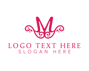 Letter - Pink Pattern M logo design