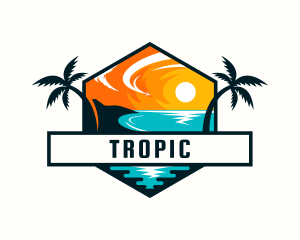 Tropical Beach Travel logo design