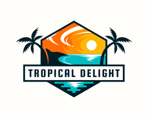 Tropical Beach Travel logo design