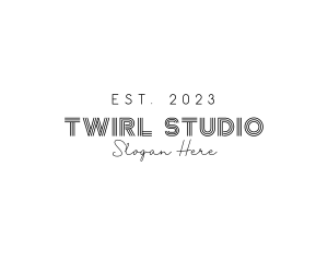 Retro Lined Fashion logo design