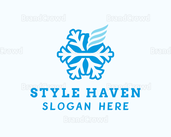 Cooling Snowflake Breeze Logo
