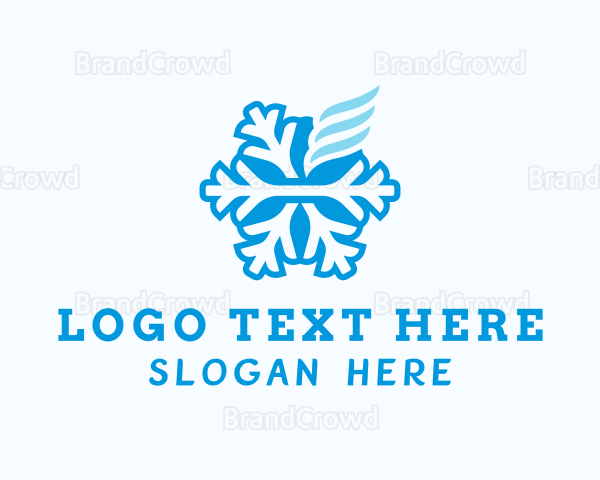 Cooling Snowflake Breeze Logo