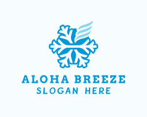 Cooling Snowflake Breeze logo design