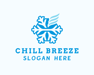 Cooling Snowflake Breeze logo design