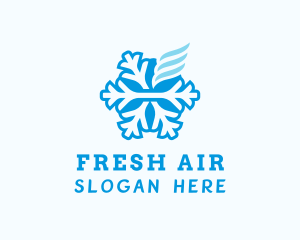 Cooling Snowflake Breeze logo design