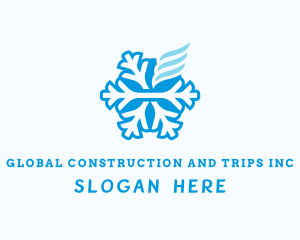 Refrigeration - Cooling Snowflake Breeze logo design