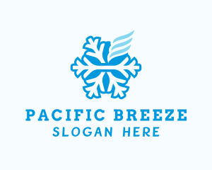 Cooling Snowflake Breeze logo design