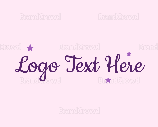 Girly Stars Cursive Logo