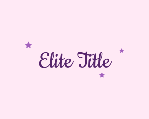 Title - Girly Stars Cursive logo design