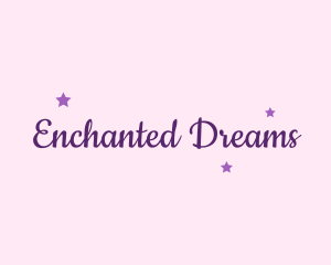 Fairytale - Girly Stars Cursive logo design