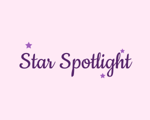 Girly Stars Cursive logo design