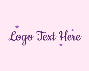 Girly Stars Cursive Logo