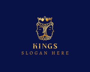 King Queen Royal Crown logo design