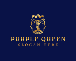 King Queen Royal Crown logo design