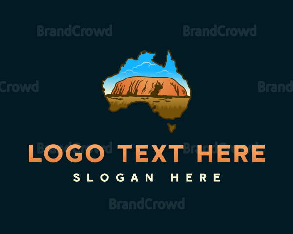 Australia Mountain Landscape Logo