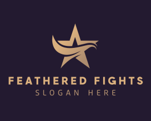 Gradient Star Swoosh Feather logo design