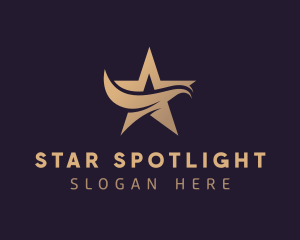 Gradient Star Swoosh Feather logo design