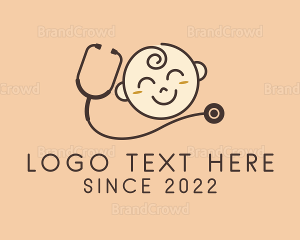 Baby Pediatrician Stethoscope Logo